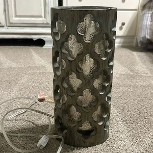 Cylinder sea foam green lamp